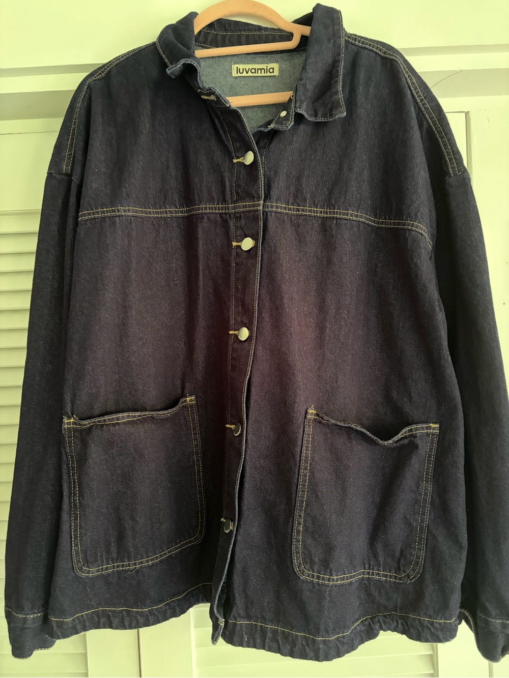 Luvamia Women’s Oversized Dark Denim Jacket